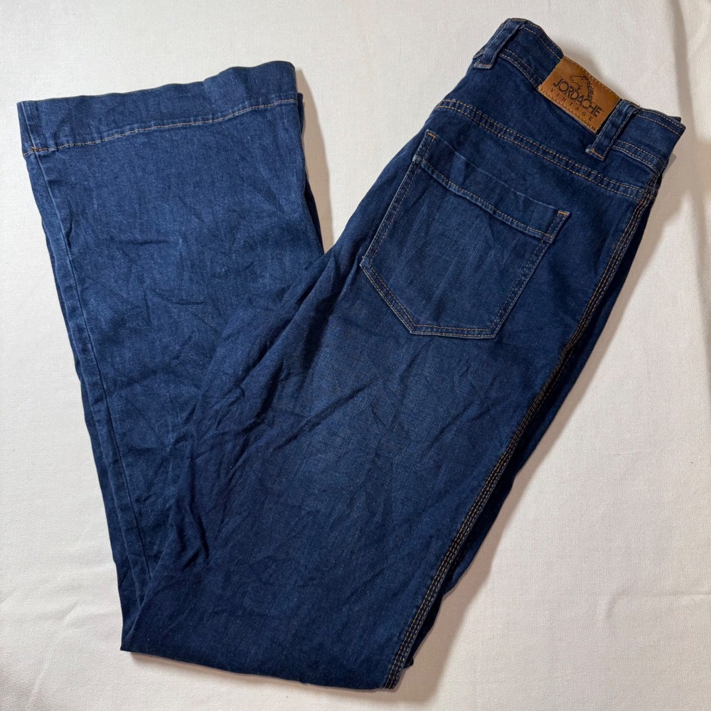 Vtg Jordache Vintage High‎ Rise Flare Jeans Women Size 31 Dark Wash Denim EUC